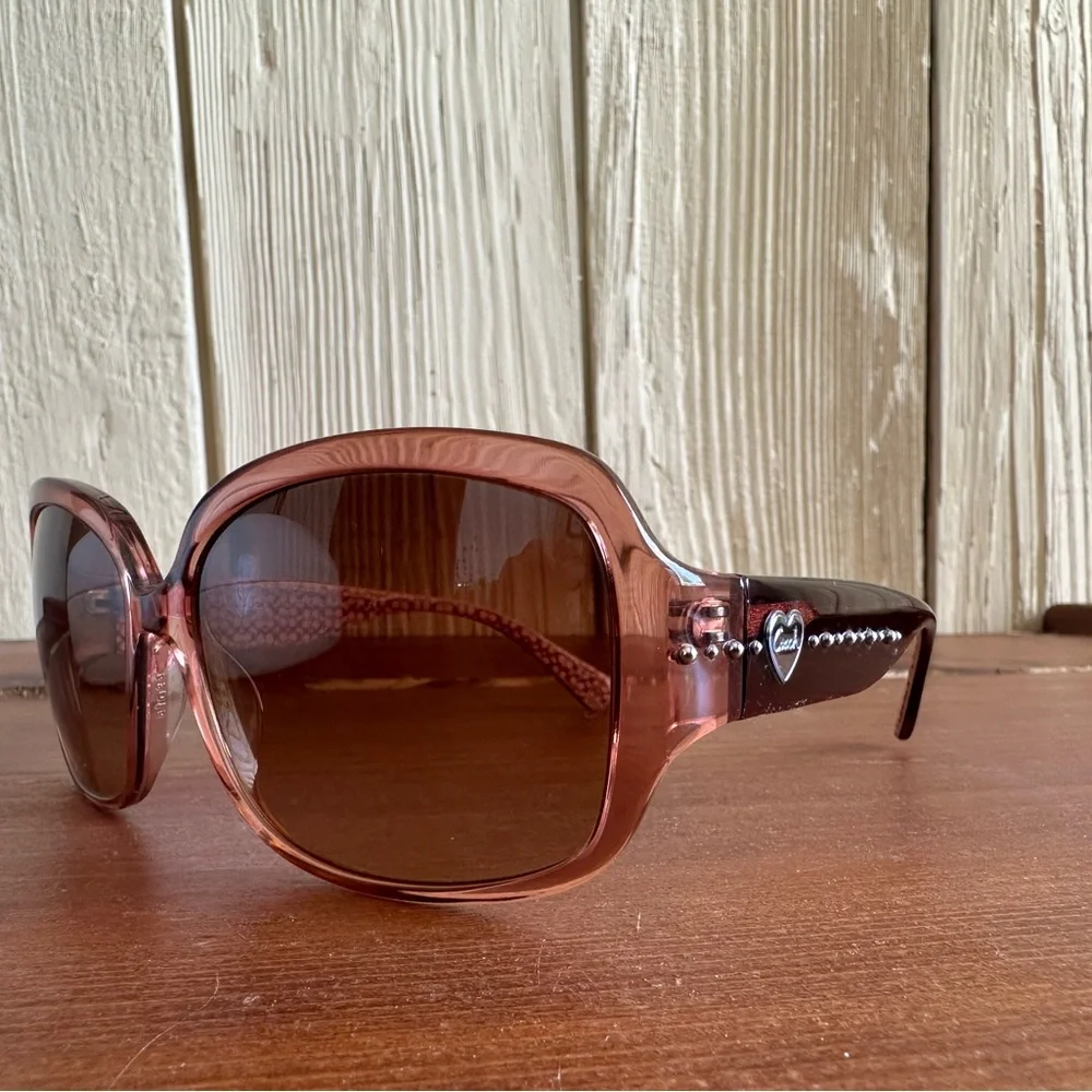 Coach Scarlet HC 8027 Blush Pink Gradient Sunglasses L902 EUC w/ Case & Cloth - Picture 6 of 12